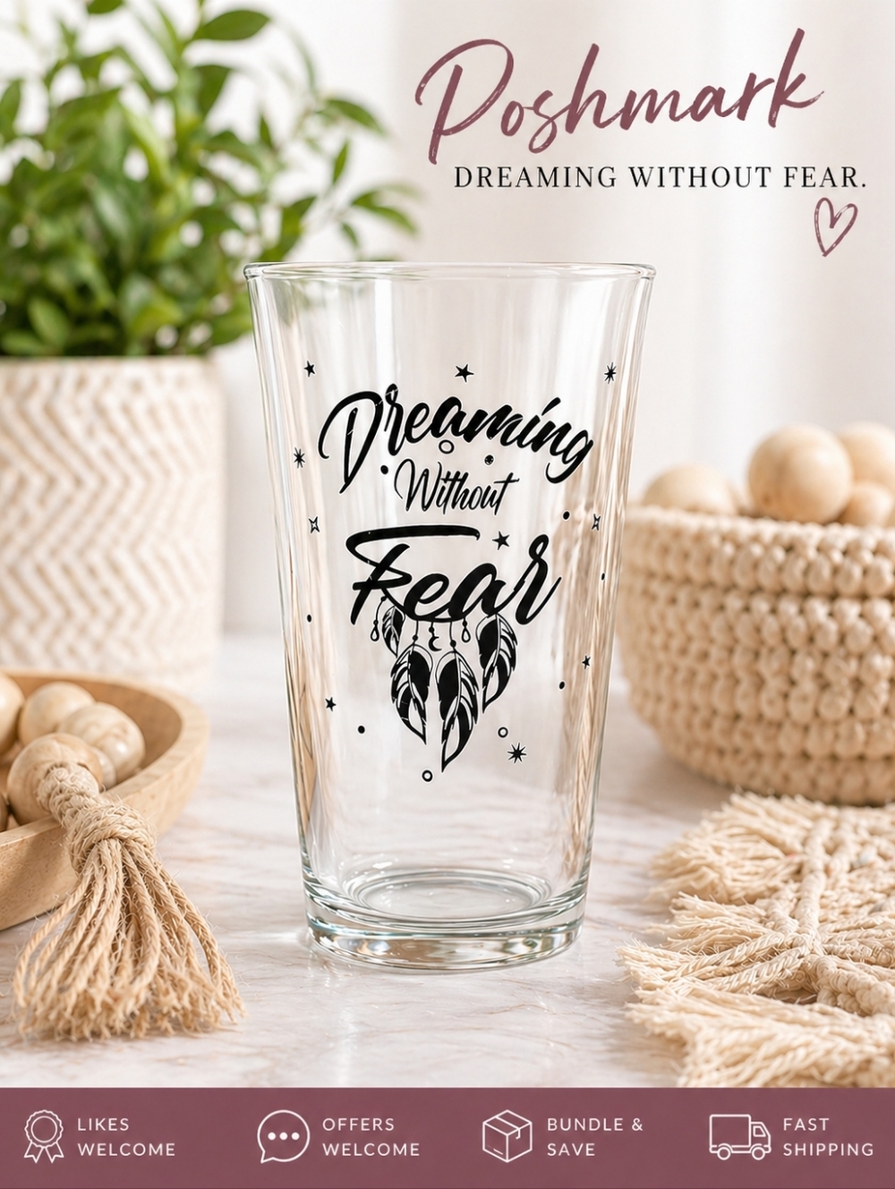 Libbey 18oz Glass Dream Without Fear Gift